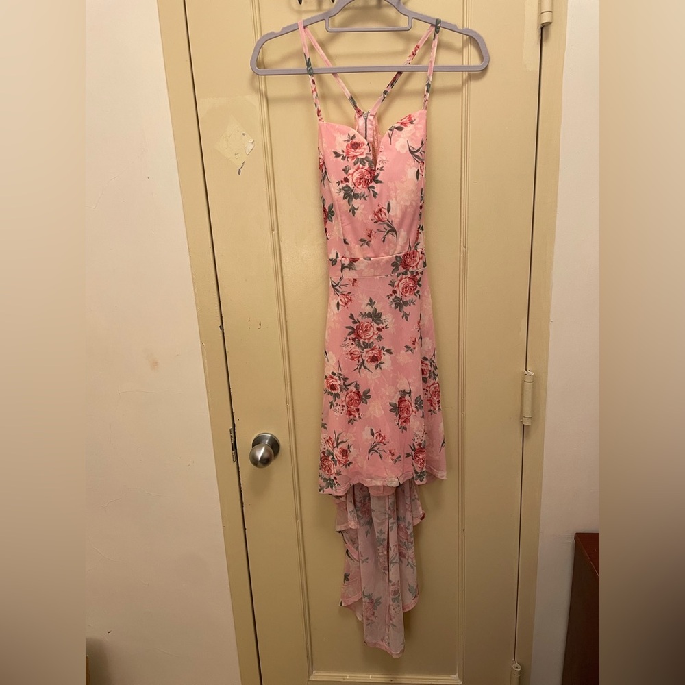 No Boundaries Pink Floral Dress